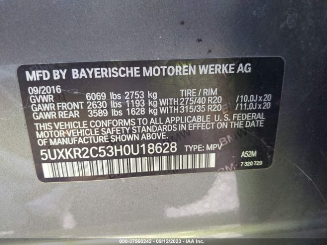 5UXKR2C53H0U18628 BMW X5 Sdrive35i