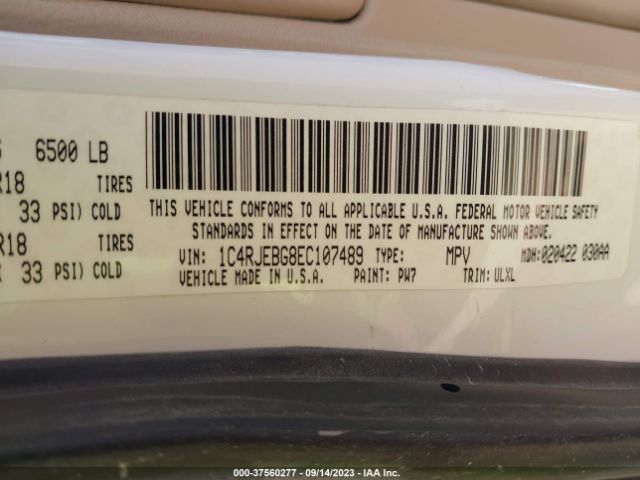 1C4RJEBG8EC107489 Jeep Grand Cherokee Limited