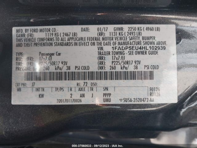 1FADP5EU4HL102939 Ford C-max Energi Se