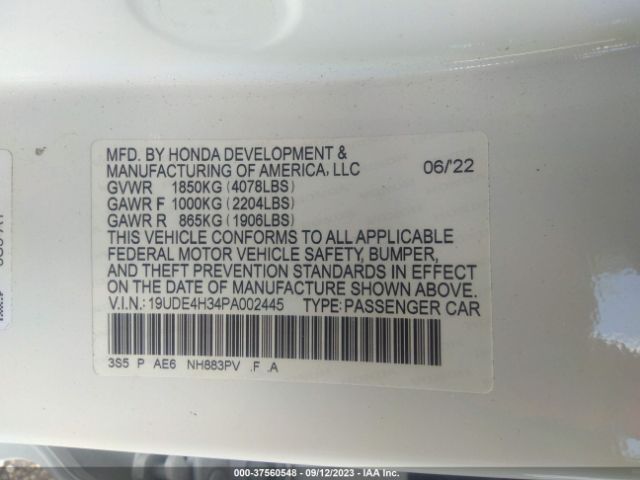 19UDE4H34PA002445 Acura Integra A-spec
