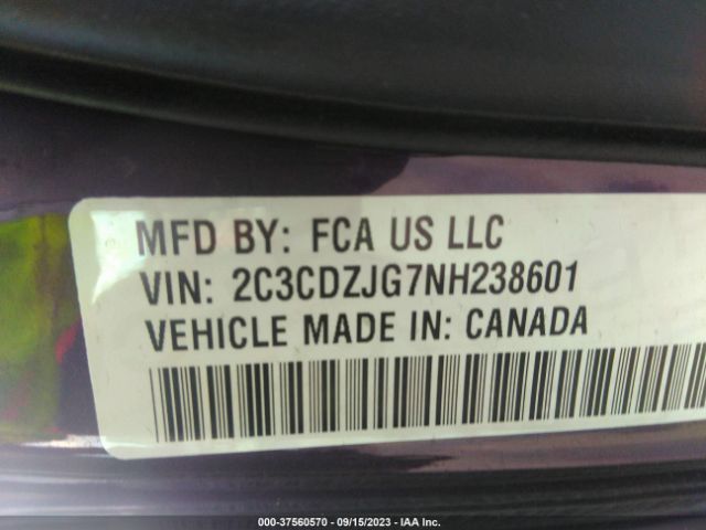 2C3CDZJG7NH238601 Dodge Challenger Gt