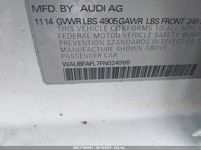 Audi A4 2.0t Premium 2015 WAUBFAFL7FN024965 Image 9