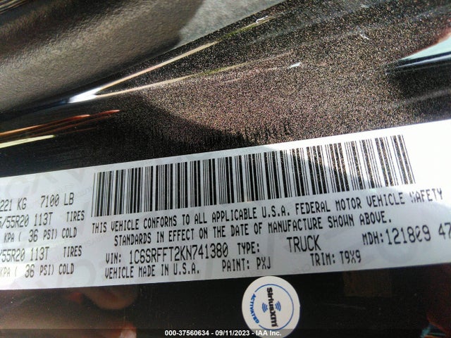 1C6SRFFT2KN741380 RAM 1500 Big Horn/lone Star