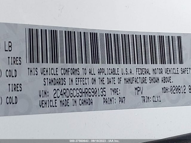 2C4RDGCG9HR690135 Dodge Grand Caravan Sxt