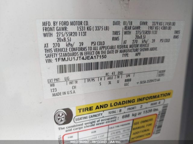 1FMJU1JT4JEA17150 Ford Expedition Xlt