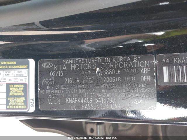 KNAFK4A69F5415793 KIA FORTE LX
