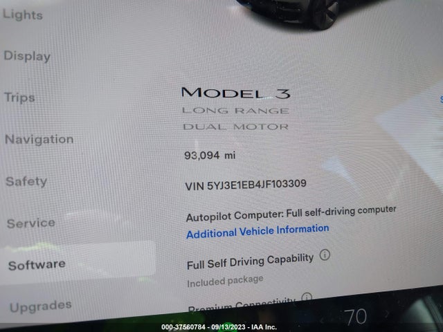 2018 Tesla 3, VIN: 5YJ3E1EB4JF103309