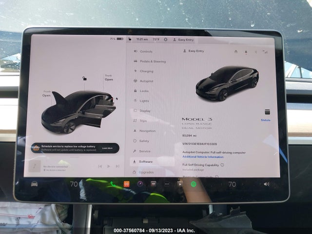 2018 Tesla 3, VIN: 5YJ3E1EB4JF103309
