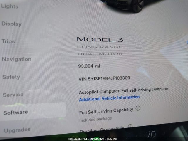 5YJ3E1EB4JF103309 Tesla Model 3 Long Range