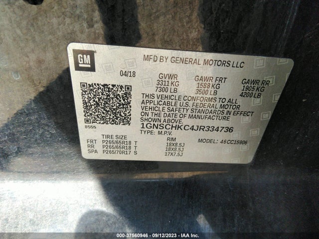 Chevrolet Suburban Lt 2018 1GNSCHKC4JR334736 Image 9