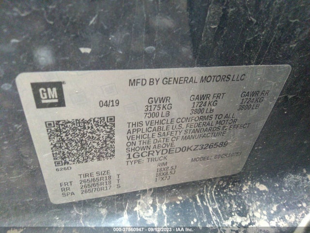 Chevrolet Silverado 1500 Lt 2019 1GCRYDED0KZ326589 Image 9