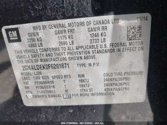 2GNALDEK0F6201871 Chevrolet Equinox Ltz
