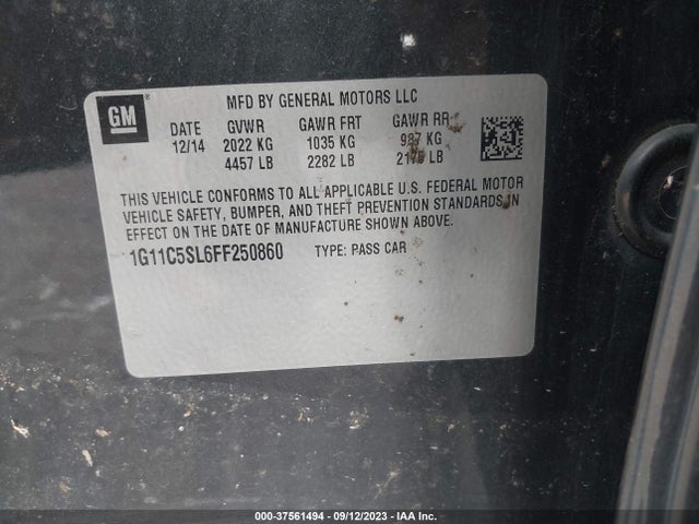 Chevrolet MALIBU LT 2015 1G11C5SL6FF250860 Image 9
