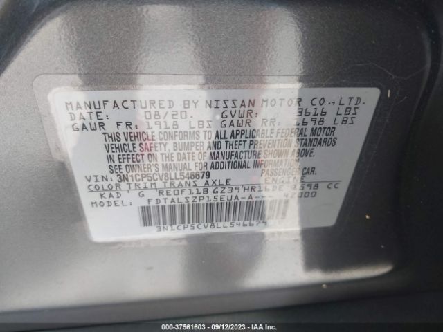 3N1CP5CV8LL546679 Nissan KICKS SV