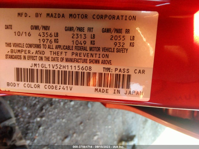 Mazda MAZDA6 2017 JM1GL1V52H1115608 Image 9