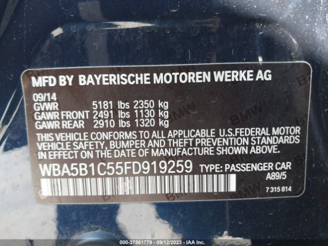 WBA5B1C55FD919259 BMW 5 Series 535i