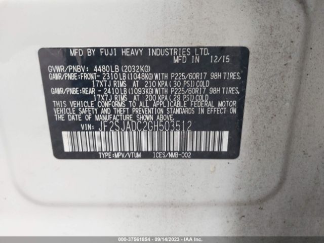 JF2SJADC2GH503512 Subaru Forester 2.5i Premium