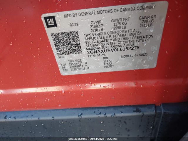 2020 CHEVROLET EQUINOX 2GNAXUEV0L6152276 Photo 8