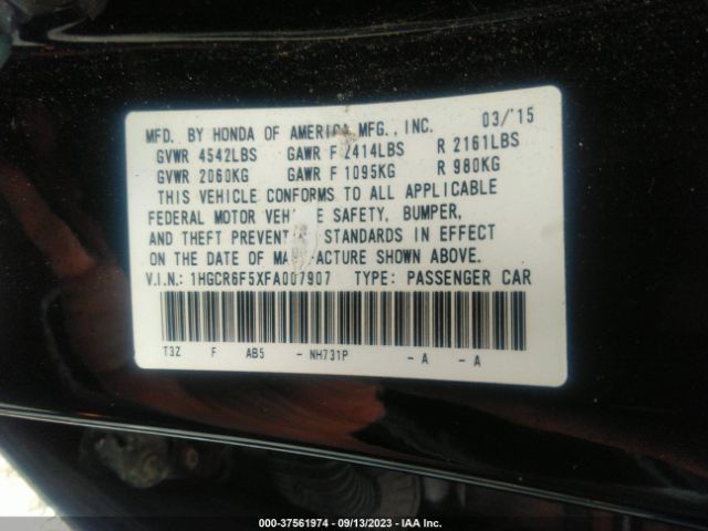 1HGCR6F5XFA007907 Honda Accord Hybrid Ex-l