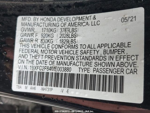 19XFC2F84ME003880 Honda Civic Sedan Sport