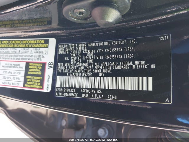 Toyota Venza Le/xle 2015 4T3ZA3BB2FU093161 Image 9