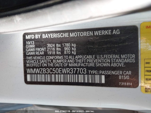 2014 MINI COOPER COUNTRYMAN VIN: WMWZB3C50EWR37703