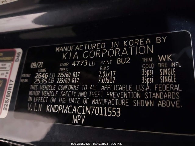 KIA Sportage Lx 2022 KNDPMCAC1N7011553 Image 9