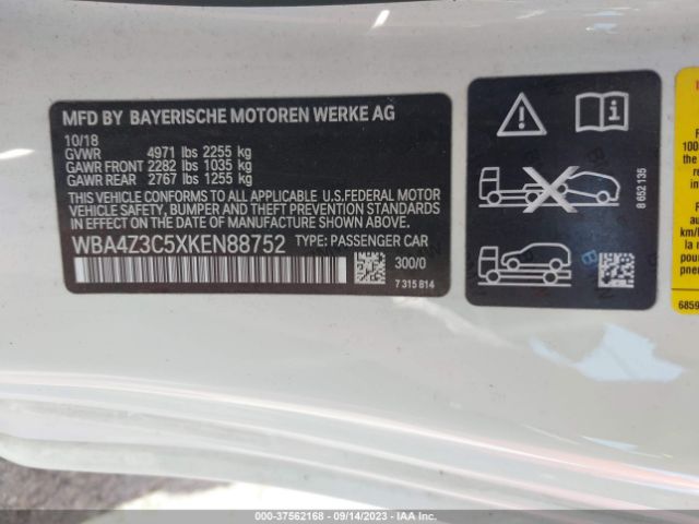 WBA4Z3C5XKEN88752 BMW 4 Series 430i Xdrive