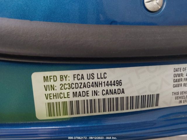 2C3CDZAG4NH144496 Dodge Challenger Sxt