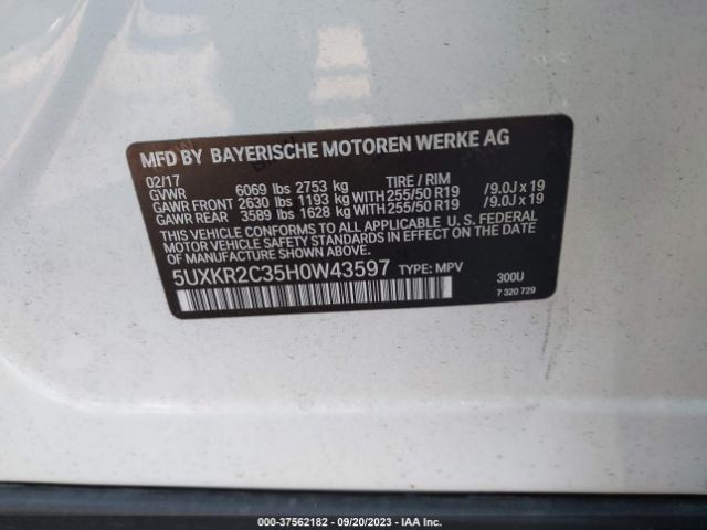 5UXKR2C35H0W43597 BMW X5 Sdrive35i