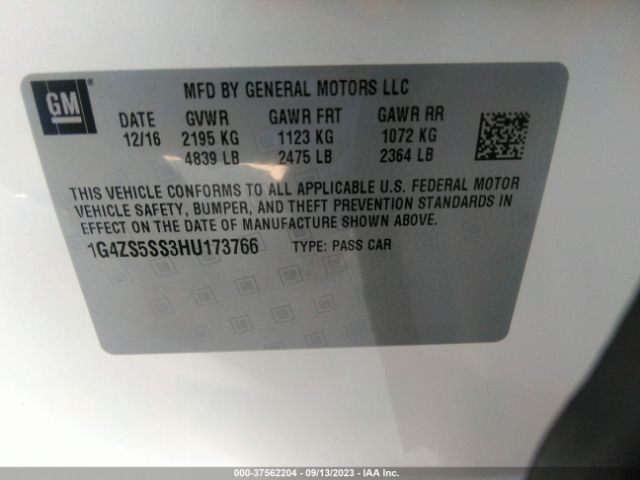 1G4ZS5SS3HU173766 Buick Lacrosse Premium