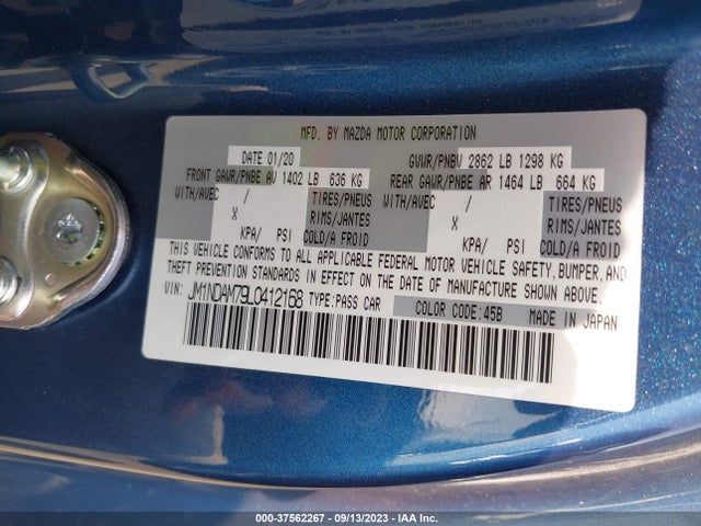 Mazda Mx-5 Miata Rf Grand Touring 2020 JM1NDAM79L0412168 Image 9