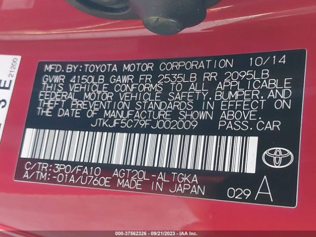 JTKJF5C79FJ002009 Scion TC