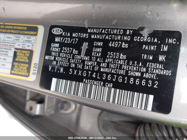 5XXGT4L36JG186632 KIA Optima Lx