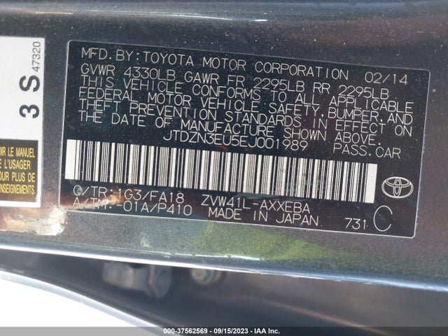 Toyota Prius V Two/three/five 2014 JTDZN3EU5EJ001989 Image 9