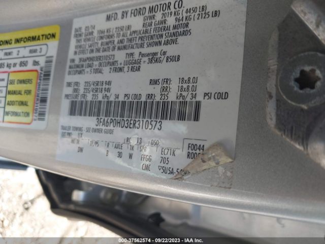 3FA6P0HD3ER310573 Ford FUSION SE