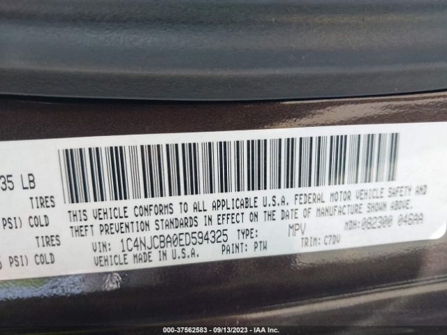 1C4NJCBA0ED594325 Jeep Compass Sport
