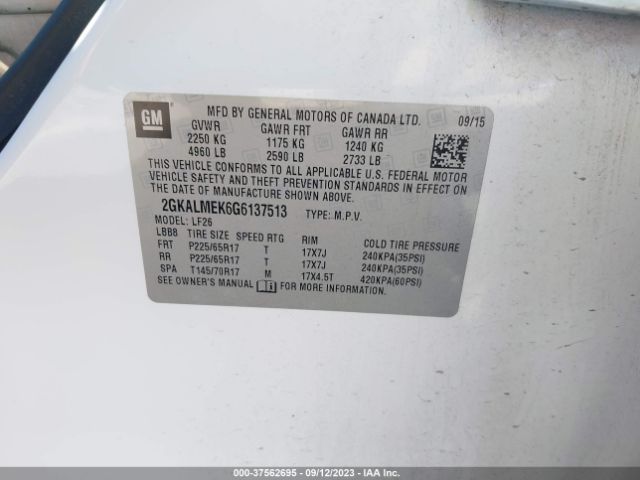 2GKALMEK6G6137513 GMC Terrain Sle