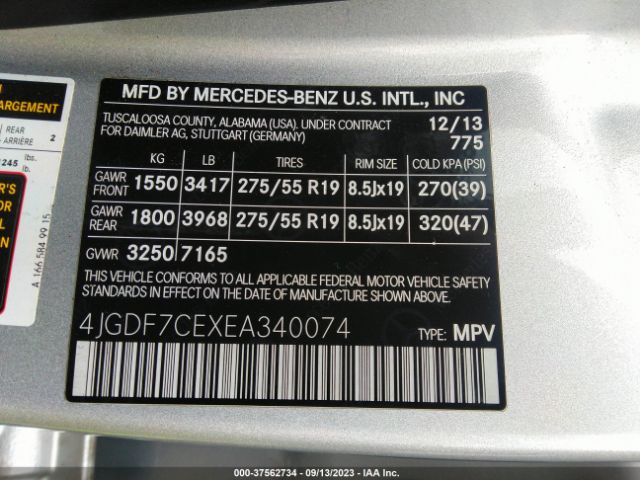 4JGDF7CEXEA340074 Mercedes-Benz Gl-class Gl 450