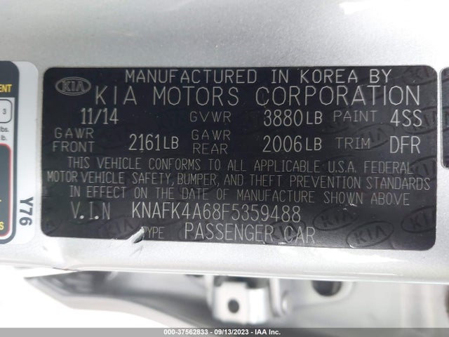 KIA FORTE LX 2015 KNAFK4A68F5359488 Image 15