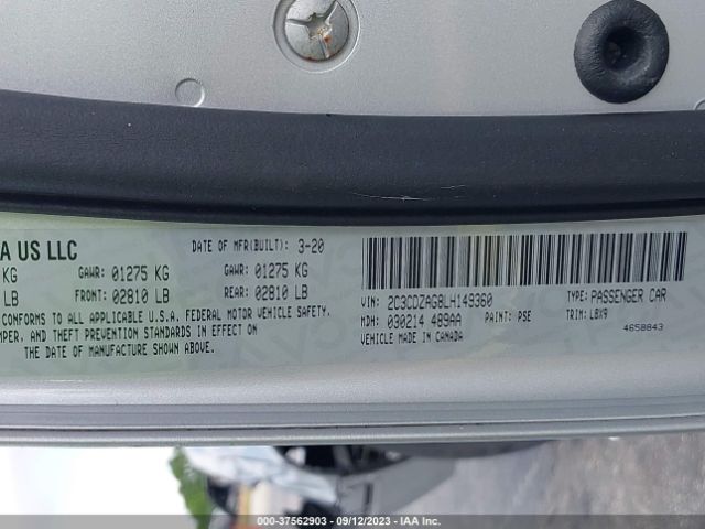 2C3CDZAG8LH149360 Dodge Challenger Sxt