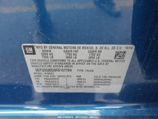 3GTU2UEC6FG157784 GMC Sierra 1500 Sle