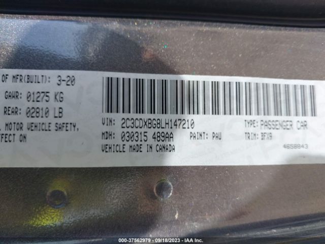 2C3CDXBG8LH147210 Dodge Charger Sxt