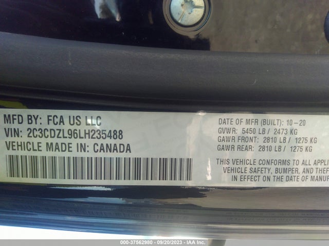 Dodge Challenger Srt Hellcat Redeye 2020 2C3CDZL96LH235488 Image 7