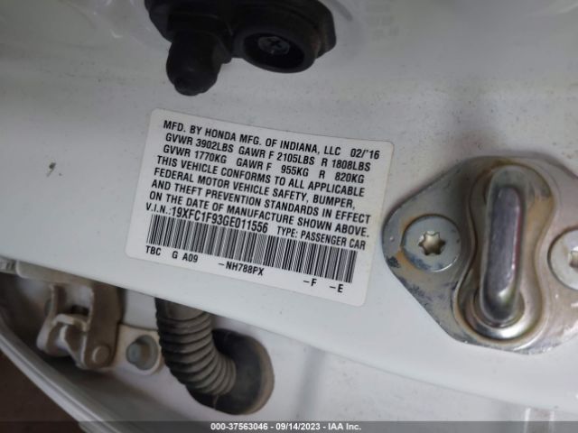 19XFC1F93GE011556 Honda Civic Sedan Touring