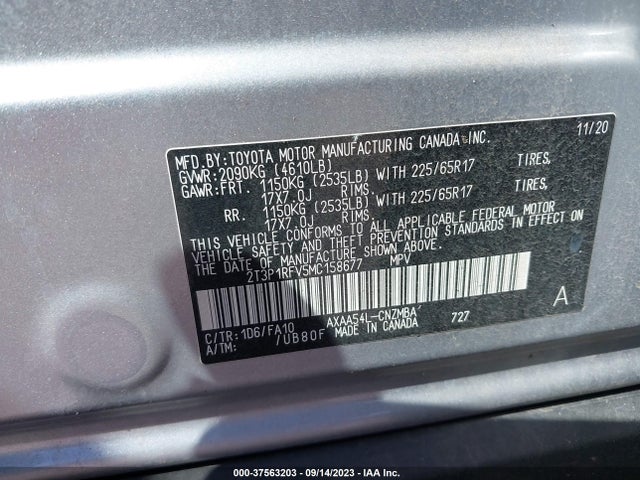 Toyota Rav4 Xle 2021 2T3P1RFV5MC158677 Image 9