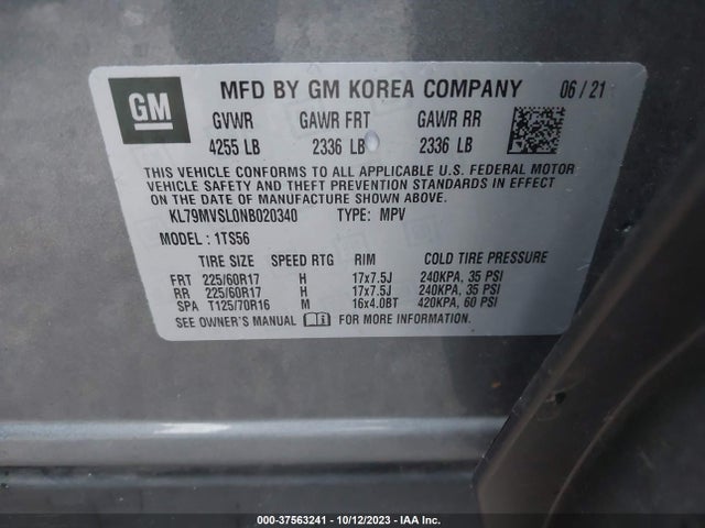 Chevrolet Trailblazer Activ 2022 KL79MVSL0NB020340 Image 9