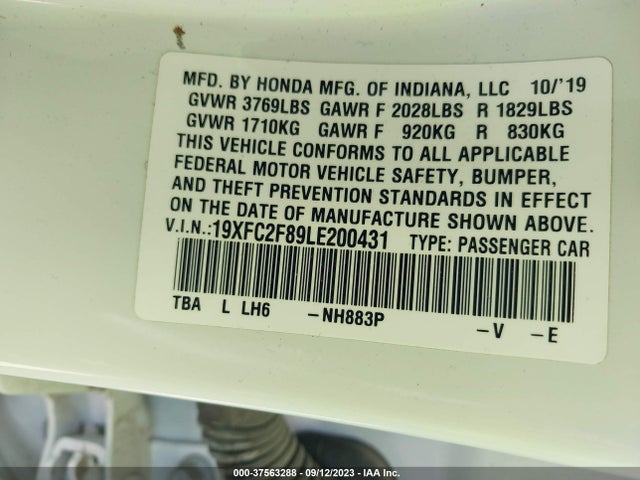 Honda Civic Sedan Sport 2020 19XFC2F89LE200431 Image 9