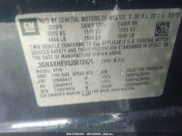 Chevrolet EQUINOX LS 2018 3GNAXHEV0JS612476 Image 9