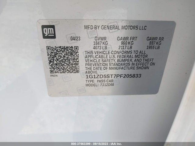 Chevrolet MALIBU LT 2023 1G1ZD5ST7PF205833 Image 9